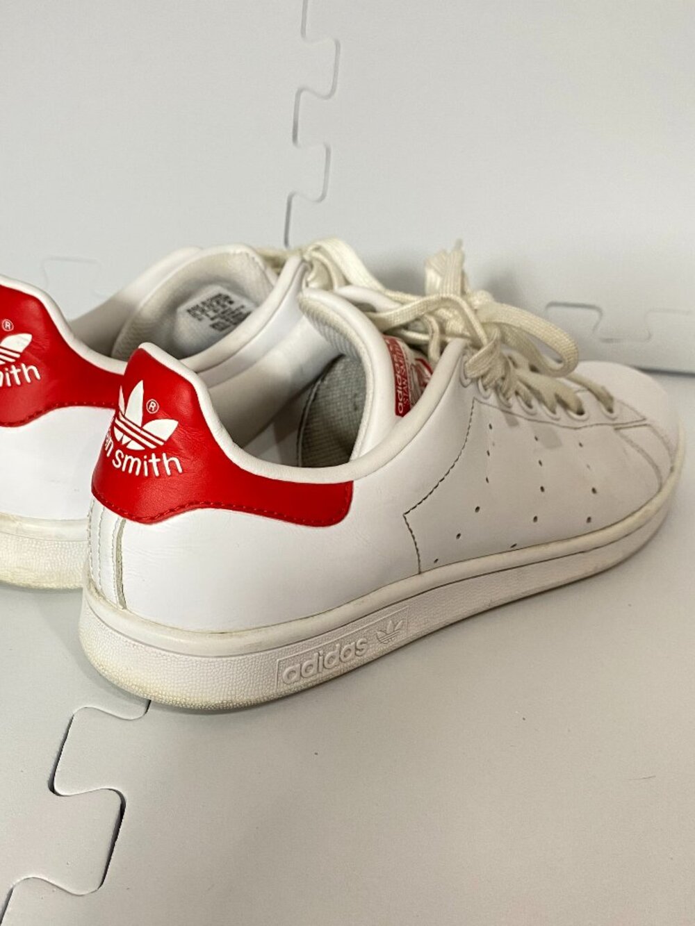 ADIDAS Stan Smith White Red Leather Sneakers Shoes Men's US 9.5 M20326